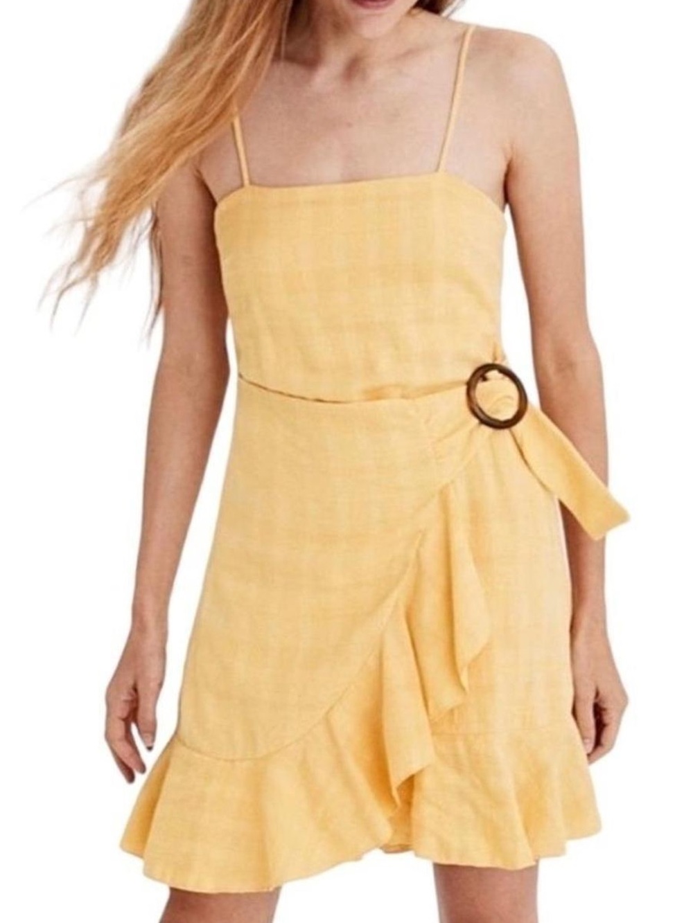 American Eagle Outfitters yellow Smocked dress